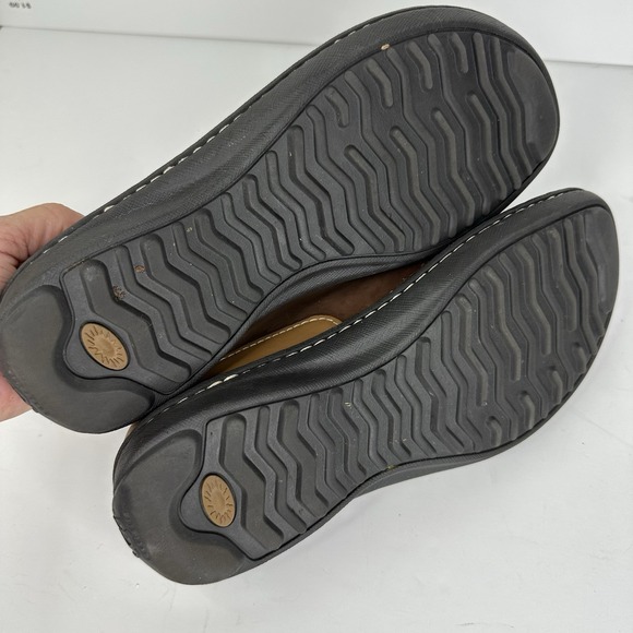 UGG‎ Burleigh 1633 Brown Suede Sheepskin Fur Lined Slides Mules Womens Size 7 - Picture 11 of 11